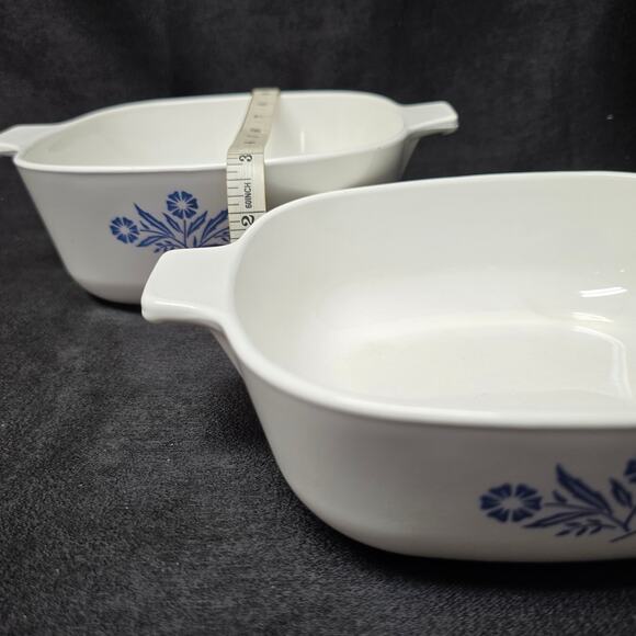 CorningWare Blue Cornflower 1.5 & 2 QT. Stoneware Casserole Dish x2 & Glass Lid - Picture 14 of 15